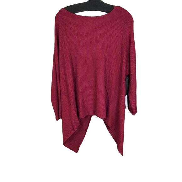 1 State Womens Blouse XS Red Twist Back Draped Hem Long Sleeve Stretch NWOT - Picture 5 of 11